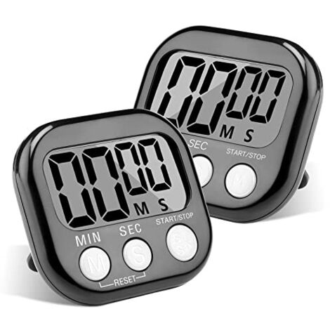 2 Pièces Minuteur de Cuisine Magnetique, Time Timer Aimanté avec Alarme Forte pour Enfants, Coloré Timer Enfant Apprentissage avec Grand Écran LCD