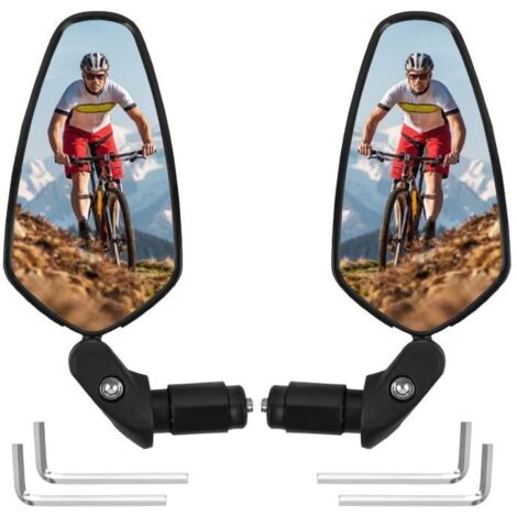 2 Pièces Miroir de Vélo,Réglable Rotatif Guidon Miroir, Sécurité Vélo Vue Arrière Rétroviseur pour Vélo