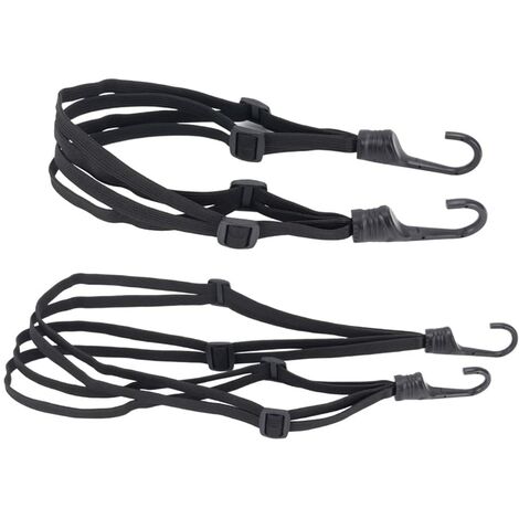 2 Pieces Motorcycle Bike Luggage Accessory, Luggage Strap Elastic Tensioners with Hooks - Luggage Solution for Motorcycle Bike Helmet Baggage Trolley Trailer Cargo (60-110cm)