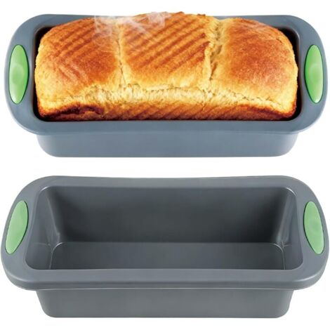 2 Pièces Moule à Cake Silicone, rectangulaire, antiadhésif, réutilisable, pour gâteaux, pain, lasagnes, brownies, etc. 28 x 12 x 6,5 cm