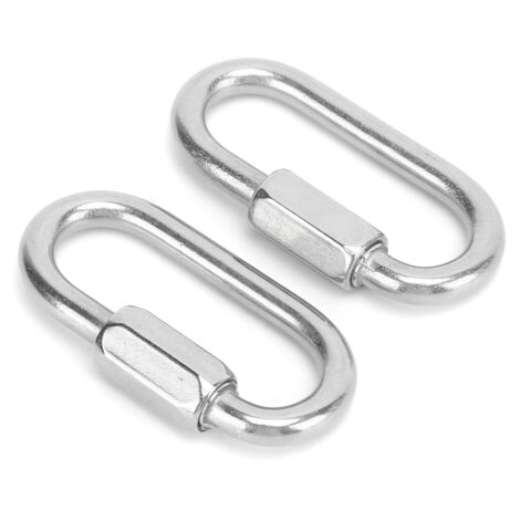 2 Pièces Mousquetons en Acier Inoxydable à Verrouillage Rapide Hexagonal pour Via Ferrata et Équipement (5mm)