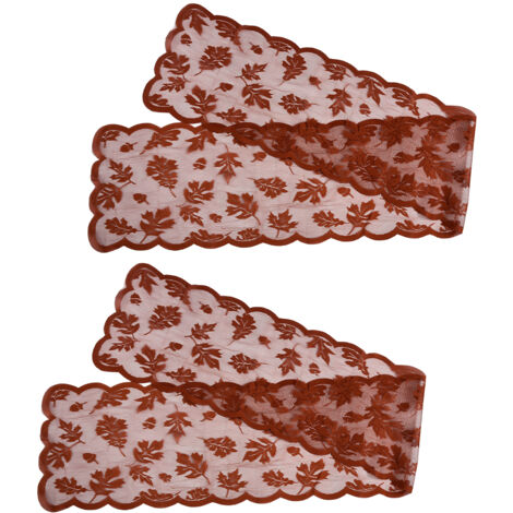 2 pièces Nappe d'Automne Motif Feuille d'Érable Rouge Bordeau Élégant Décoration de Table pour Fêtes d'Action de Grâce