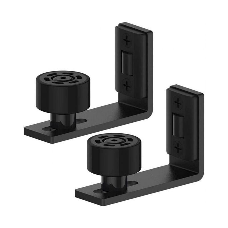 2 Pièces Noir Ajustable Guide de Plancher Mur/porte Guide Inférieur Pour Porte en Bois Coulissante