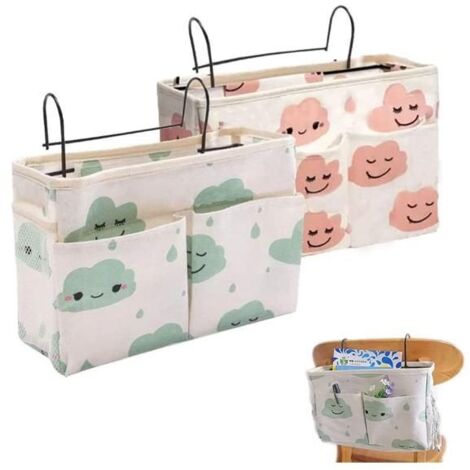 2 Pièces Organisateur de Chevet de Lit, Panier Suspendu pour Tête de Lit, Poche Organisatrice de Lit, Panier Décoratif pour Chevet