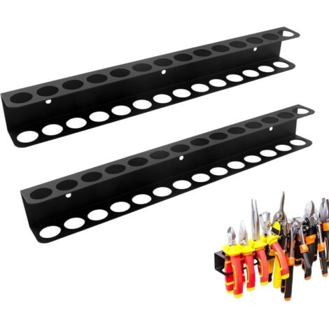 2 Pièces Organisateur d'outils Assemblé Mural porte-outil Mural d'outil Métallique d'outils de Roulement pour Tournevis, clé, Support de Marteau, outil à main pour atelier, hangar, gara