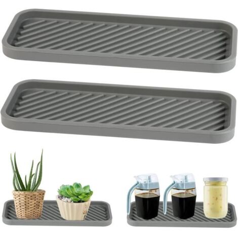 2 Pièces Organiseur d'évier en Silicone, 22 x 9cm Porte éponge, Cuisine Organisateur de Salle de Bain Rangement éponges, Produit