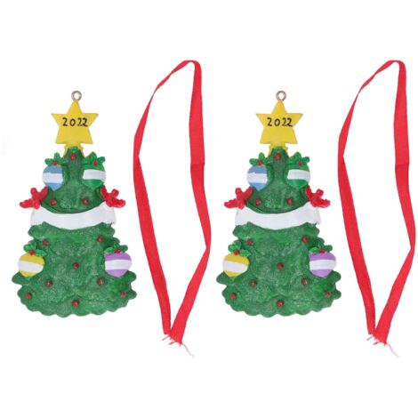 2 pièces Ornements de Noël en Résine Peints à la Main pour Sapin, Décoration Murale Maison 22x24.5 cm