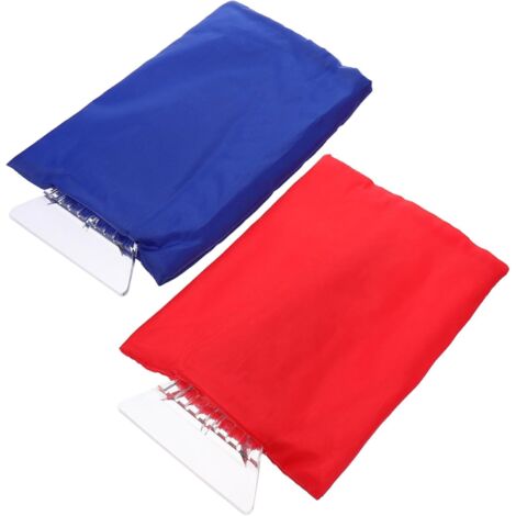 2 Pièces Outils de Nettoyage Neige Voiture avec Gants Imperméables Grattoirs Glace Résistants et Chauffants Lot Bleu et Rouge Adaptés à Véhicules Protection Mains et Pare-Brise
