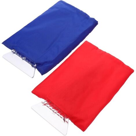 2 Pièces Outils de Nettoyage Neige Voiture avec Gants Imperméables Grattoirs Glace Résistants et Chauffants Lot Bleu et Rouge Adaptés à Véhicules Protection Mains et Pare-Brise