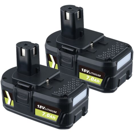 2 Pièces P108 18V 7.0Ah Batterie pour Ryobi Batterie One+ P108 P107 P105 P104 P103 P102 RB18L50 RB18L40 RB18L25 RB18L15