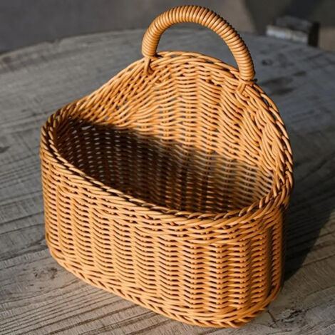 2 PièCes, Panier De Rangement Mural, Panier De Rangement Mural Tissé à La Main Pastoral, Panier Suspendu De DéCoration Murale CréAtive Pour Salon Et Café
