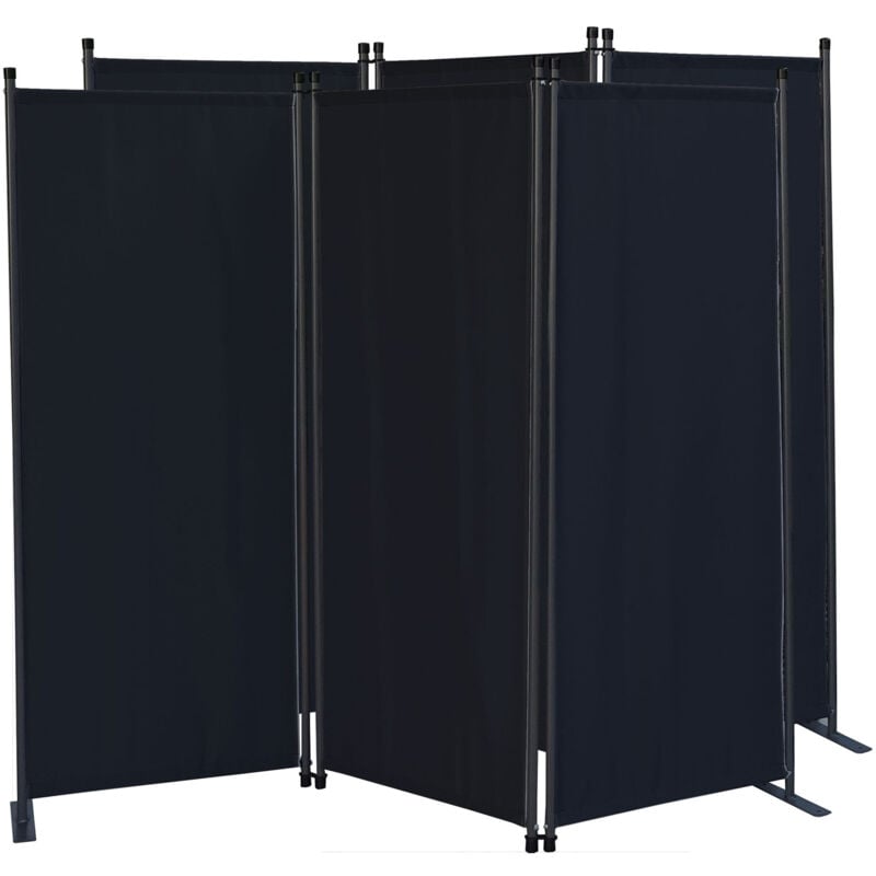 2 pièces Paravent 170 x 165 cm Séparateur de tissu Jardin en 3 parties pliable Balcon Écran de confidentialité partition Noir