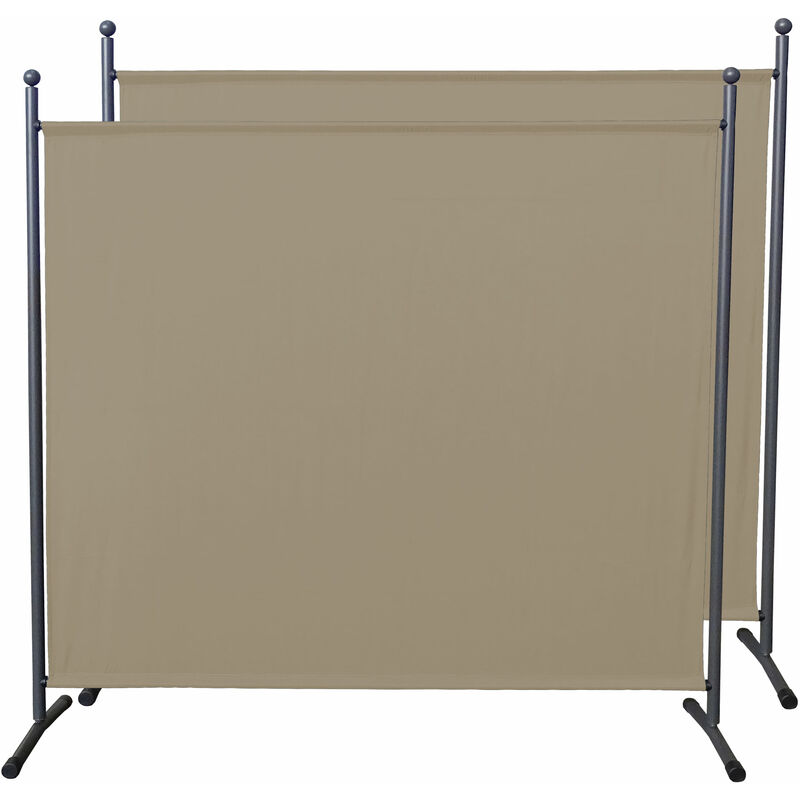 2 pièces Paravent 180 x 178 cm Séparateur de tissu Jardin Balcon Écran de confidentialité partition Beige