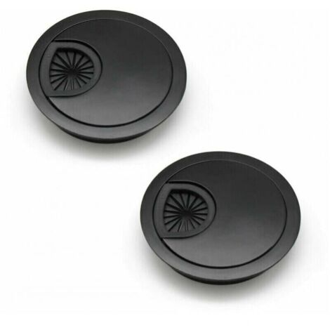 2 Pièces Passe Cable 60 mm Couvercle du Trou de Câble pour Bureaux et Plans de Travail Noir