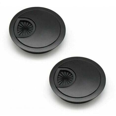 2 Pièces  Passe Cable 60 mm Couvercle du Trou de Câble pour Bureaux et Plans de Travail  Noir
