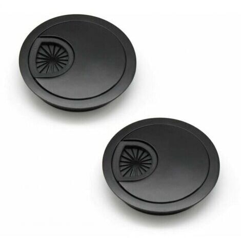 2 Pièces  Passe Cable 60 mm Couvercle du Trou de Câble pour Bureaux et Plans de Travail  Noir