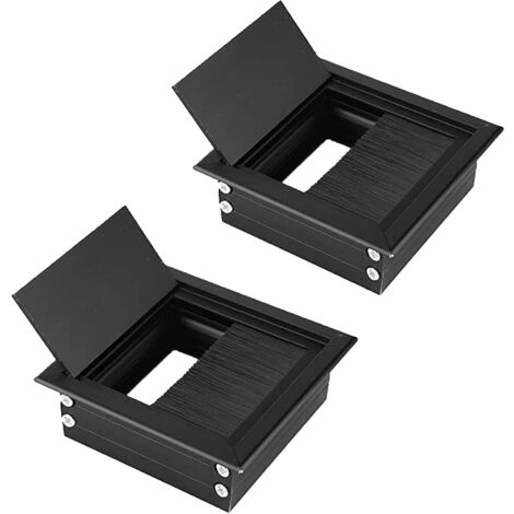 2 Pièces Passe Câbles Encastrable, Trou de Câble Couvercle Bureau, Couvercle Trou Bureau D'ordinateur, pour Pupitre, Bureau D'ordinateur (8 x 8 cm/ 3,14 x 3,14 Pouces)