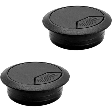 2 pièces passe-câbles, rond 50mm, réglable, pour bureau, table, meuble