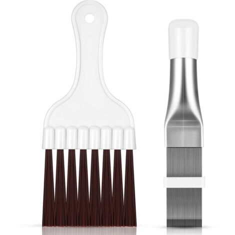 2 Pièces Peigne d'Aileron de Condensateur de Climatiseur, Brosse de Nettoyage à Ailettes Nettoyeur d'Ailettes de Climatiseur Nettoyage de Bobines de Réfrigérateur Outil de Radiateur d'Évaporateur