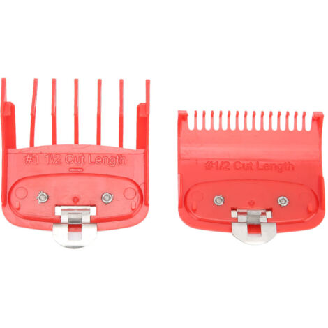 2 pièces Peigne de Démarcation pour Coupe de Cheveux, Accessoire de Contrôle de Longueur pour Tondeuse WAHL Rouge