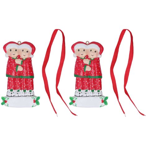 2 pièces Pendentif Arbre de Noël en Résine Sculpté à la Main, Décoration Murale Festive pour Intérieur 22 W252