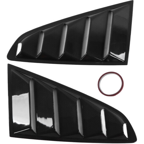 2 pièces persienne de fenêtre latérale arrière pare-brise en Fiber de carbone couverture de pare-soleil adaptations de voiture remplacement pour Mustang 2015-2021 modèle d'origine