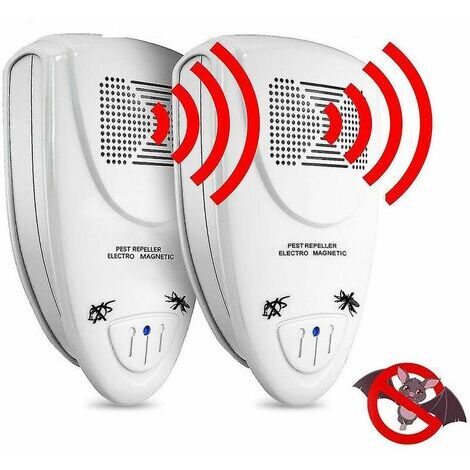 NEIGE 2 pieces Pest Control Electronic Ultrasonic Rodent and Insect Repeller, Effective Control of Rats, Mice, Mosquitoes, Cockroaches, Spiders, Totally Safe for Humans, Home Animals and Plants (White)
