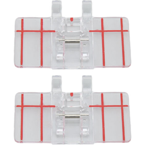 2 Pièces Pied Presseur à Points Parallèles en Plastique Résistant, Accessoire Multifonction pour Machine à Coudre