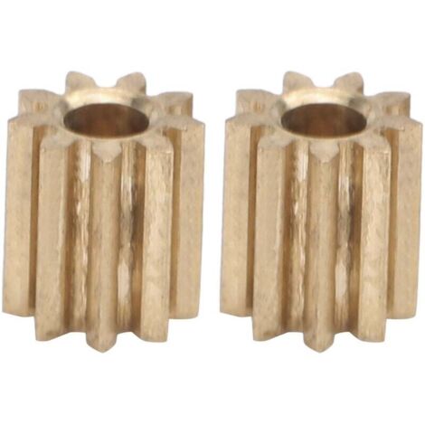 2 Pièces Pignon D'Engrenage, Mini Engrenage Moteur 9 Dents 5mm en Laiton Moteur Pignon Remplacement Pignon pour Duplo Intelli Lok Module 0.4