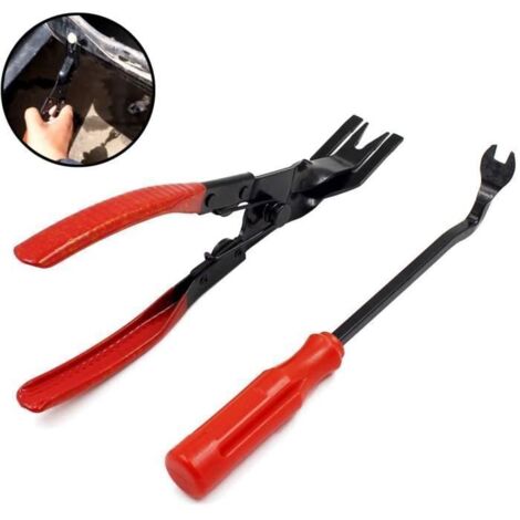 2 pièces Pince à dégrafer, Porte de Voiture Automatique Clip, Pinces Universelles Outils Pour Garnitures kits de réparation pour la