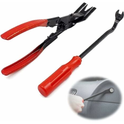 2 pièces Pince à dégrafer,Porte de Voiture Automatique Clip, Pinces Universelles Outils Pour Garnitures kits de réparation pour la garniture de porte de voiture et le Tableau de bord de panneau