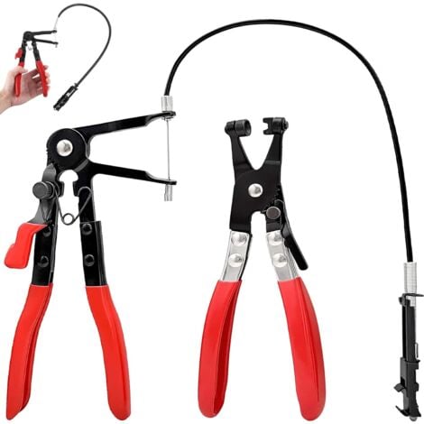 2 Pièces Pince Collier de Serrage, Pince a Collier Durite, Pince Durite Autoserrant, Pince Collier Echappement, Pince à Colliers d’échappement Flexible avec 650mm pour L'installation et Retrait