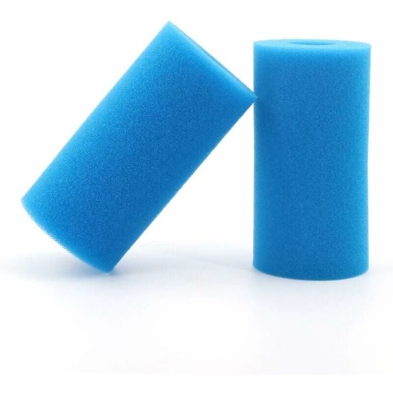 2 pièces piscine filtre réutilisable lavable piscine filtre mousse éponge cartouche pour Intex Type A - blue