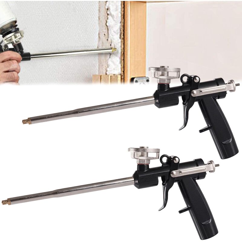 2 Pièces Pistolet à Mousse Professionnel en Polyuréthane, Pistolet à Calfeutrage, Convient pour Calfeutrage, Remplissage, l'Étanchéité, d'Isolation