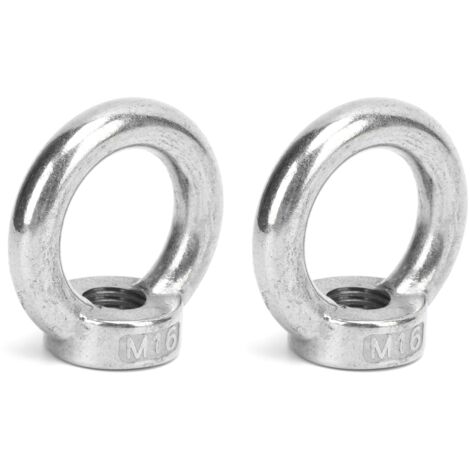 2 pièces Pitons à œil en acier inoxydable pour bateaux - Capacité de levage 700kg M16 - Pour voiliers, navires et équipements marins