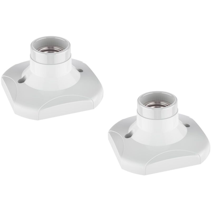 2 pièces plafonnier/douille de lampe, porcelaine, blanc, 1x E27 max. 60W