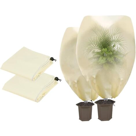 2 Pieces Plant Winter Cover, Outdoor Plant Winter Cover, Plant Winter Cover, Frost Protection Cover for Plants-100  80 CM/80  60 CM
