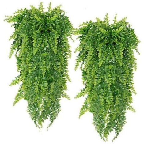 2 Pièces Plante Artificielle Fougère de Boston Plantes. Fausse Mur Végétal Artificiel Tombante. la Maison et la Décoration Extérieur de Mariage Déco
