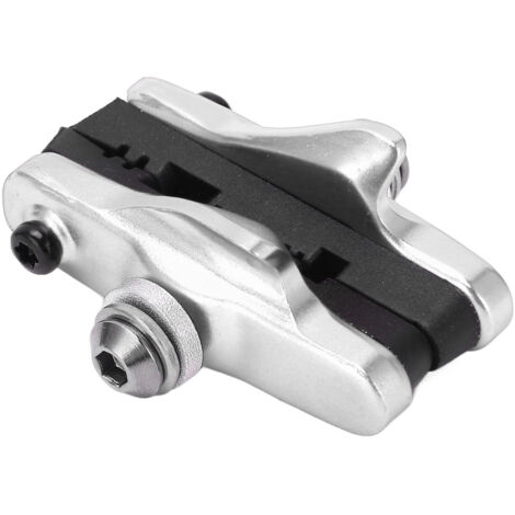 2 Pièces Plaquettes de Frein Vélo en Alliage d'Aluminium, Bloc Caoutchouc Mi.xim, Réduction Bruit et Antifriction Argenté