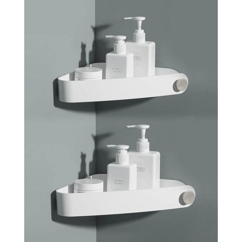 2 pièces Plastique Etagere Douche Sans Percage, Rangement et Organisation de la Salle de Bain, Porte Savon Douche, Etagere Salle de Bain, Comprend 6
