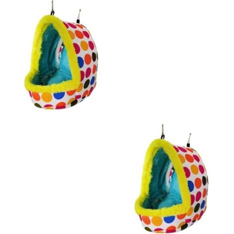2 Pieces Plush Cozy Hammock for Parrots, Warm and Comfortable Bird Nest for Winter
