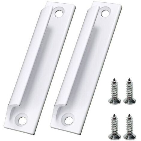 2 Pièces Poignée Blanc de Porte Coulissante Poignée Meuble en Alliage d'Aluminium Poignée de Fenêtres avec Vis