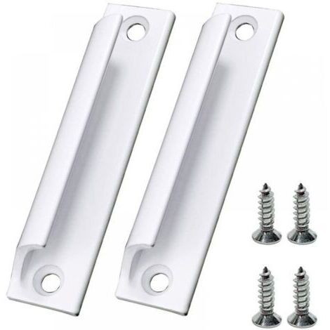 2 Pièces Poignée Blanc de Porte Coulissante Poignée Meuble en Alliage d'Aluminium Poignée de Fenêtres avec Vis