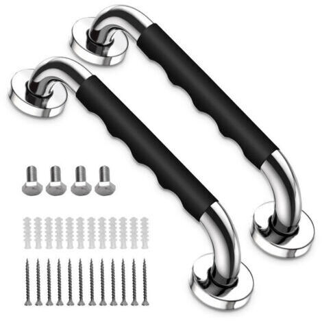 2 Pièces Poignée de Baignoire, 33 cm Antidérapante Barre d'appui de Salle de Bain, Barre d'Appui en Acier Inox Murale Poignée de Douche pour Personnes Âgées/Handicapées/Enfants/Enceinte,de dyk.Trywise