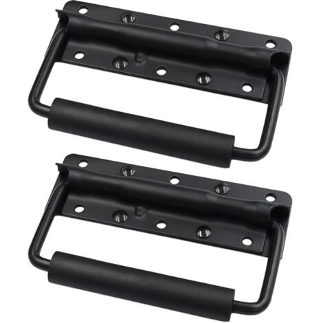 2 Pièces Poignée de Coffre, 125mm Poignee pour Caisse Poignées de Caisse Pliante Poignée de Boîte D'épreuve Pliantes à Ressort avec Poigné pour Remplacement de Boîte à Outils