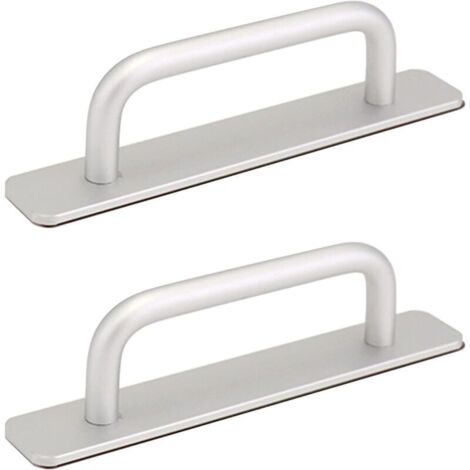 2 Pièces Poignée de Porte de Grange Coulissante, Traction de Poignée de Porte Coulissante avec Plaque Acier Inox pour Portes de Grange Armoire Placard - 160MM
