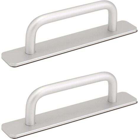 2 Pièces Poignée de Porte de Grange Coulissante, Traction de Poignée de Porte Coulissante avec Plaque Acier Inox pour Portes de Grange Armoire Placard - 160MM