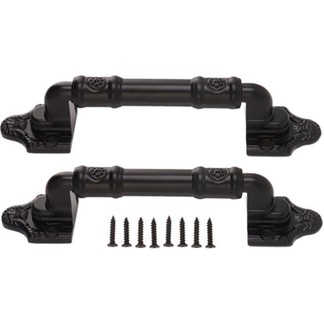 2 Pièces Poignée de Porte Fer Cuisson Peinture Levier confidentialité Serrure de Porte Robuste Surface Lisse Noir Flexible Moderne Leviers de Porte pour Porte D'entrepôt Porte