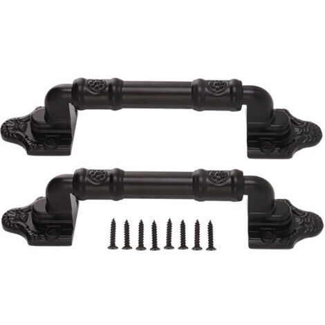 2 Pièces Poignée de Porte Fer Cuisson Peinture Levier confidentialité Serrure de Porte Robuste Surface Lisse Noir Flexible Moderne Leviers de Porte pour Porte D'entrepôt Porte