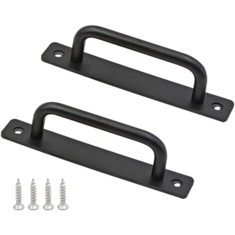 2 Pièces Poignée de porte Grange,Poignée de Porte Coulissante Lourde,Poignée de Porte de Grange Coulissante Noire,Pour Cuisine, Meubles, Armoires, Placards, Portes